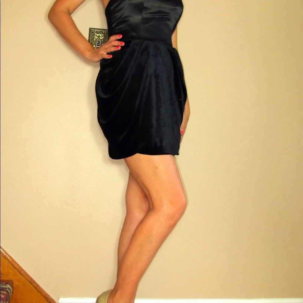 🆕 Juicy Couture Black Bustier Mini Dress LBD 0 4 Y2K Vintage Fitted Mini - Picture 2 of 7